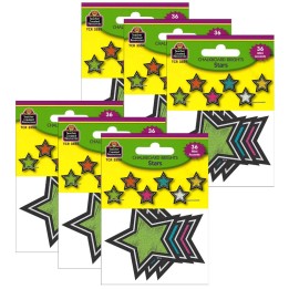 Teacher Created Resources® Chalkboard Brights Stars Mini Accents, 36 Per Pack, 6 Packs