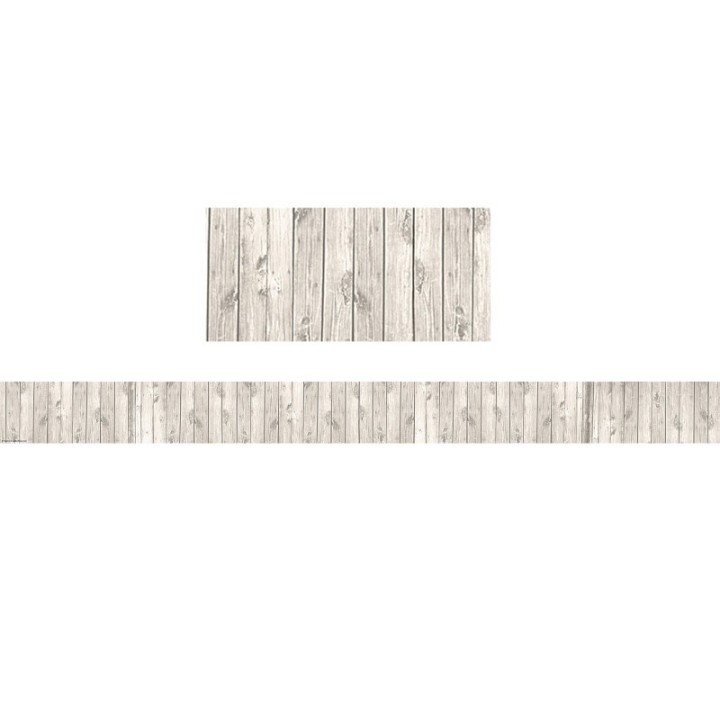 Teacher Created Resources® White Wood Design Straight Border Trim, 35 Feet