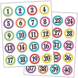Teacher Created Resources® Polka Dots Numbers Stickers, Pack of 120