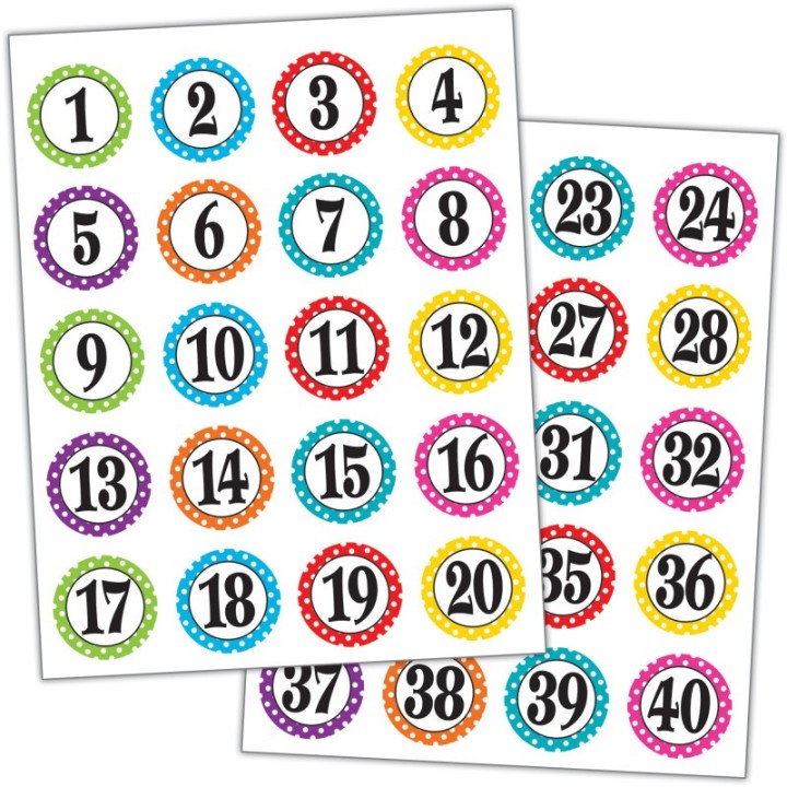 Teacher Created Resources® Polka Dots Numbers Stickers, Pack of 120