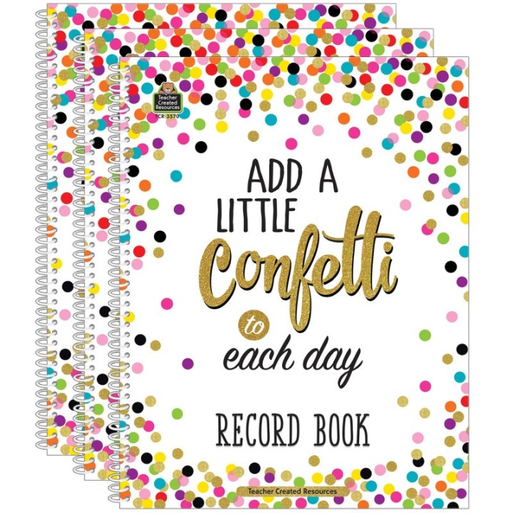 Teacher Created Resources® Confetti Record Book, Pack of 3