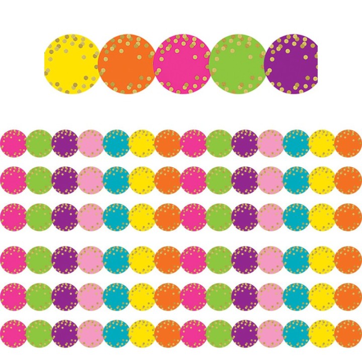 Teacher Created Resources® Confetti Circles Die-Cut Border Trim, 35 Feet Per Pack, 6 Packs