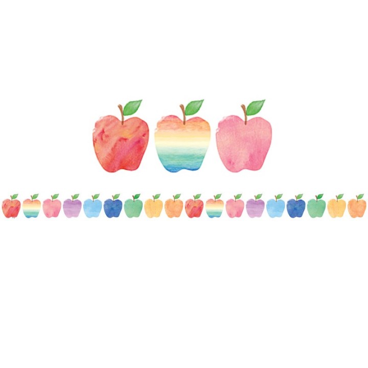 Teacher Created Resources® Watercolor Apples Die-Cut Border Trim, 35 Feet
