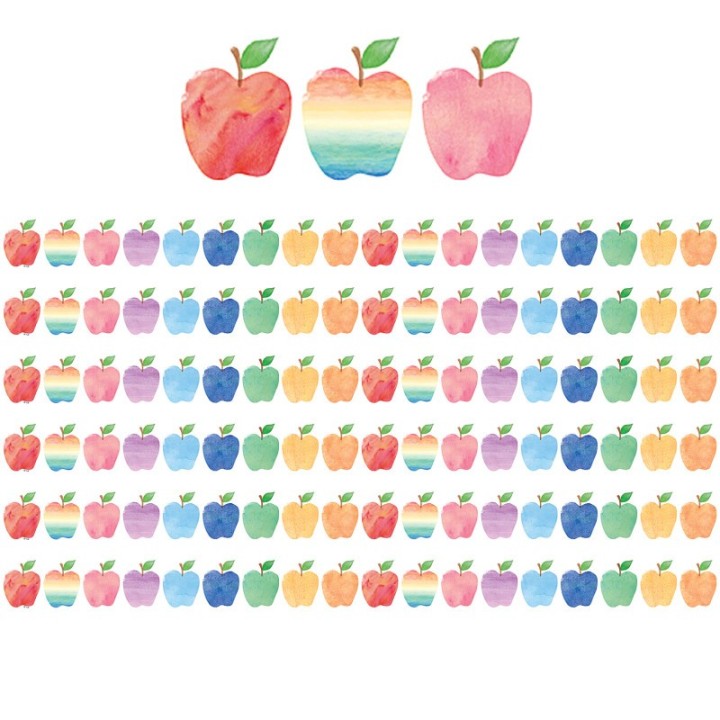 Teacher Created Resources® Watercolor Apples Die-Cut Border Trim, 35 Per Pack, 6 Packs
