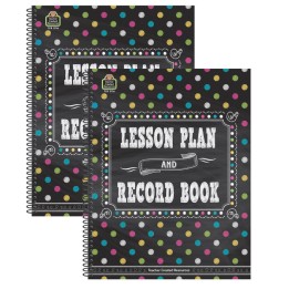 Teacher Created Resources® Chalkboard Brights Lesson Plan and Record Book, Pack of 2