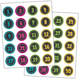 Teacher Created Resources® Chalkboard Brights Numbers Stickers, Pack of 120