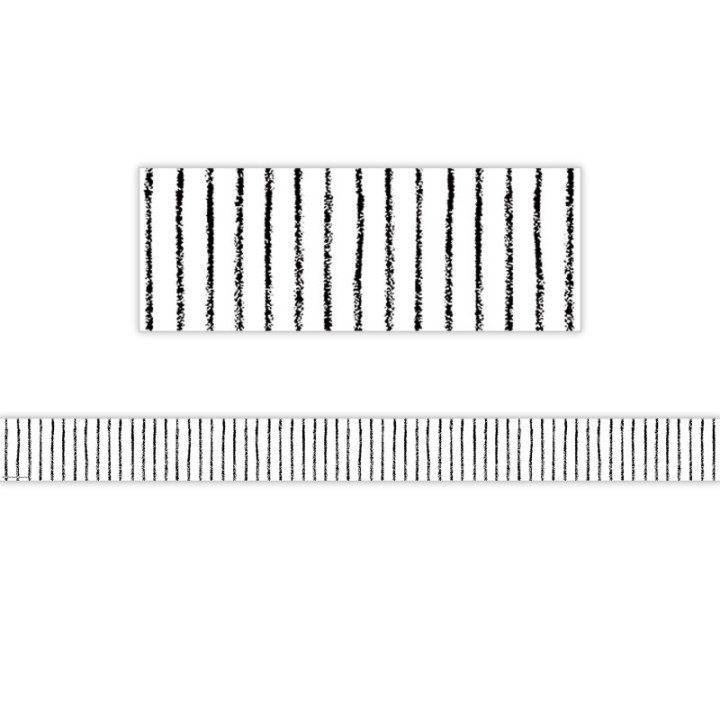 Teacher Created Resources® White With Black Pinstripes Straight Border Trim, 35 Feet