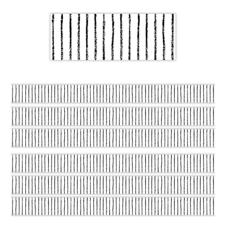 Teacher Created Resources® White With Black Pinstripes Straight Border Trim, 35 Feet Per Pack, 6 Packs