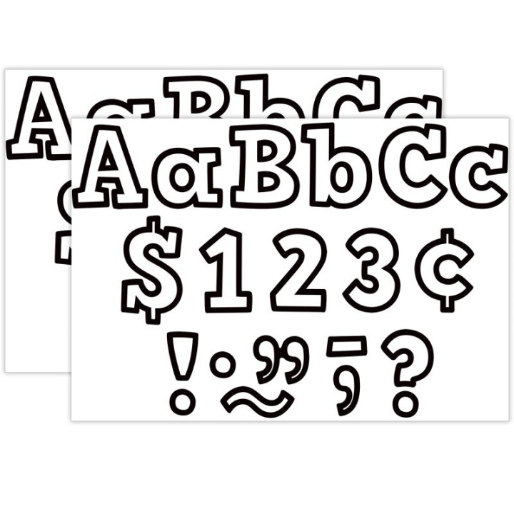 Teacher Created Resources® Black & White Bold Block 4" Letters Combo Pack, 230 Per Pack, 2 Packs