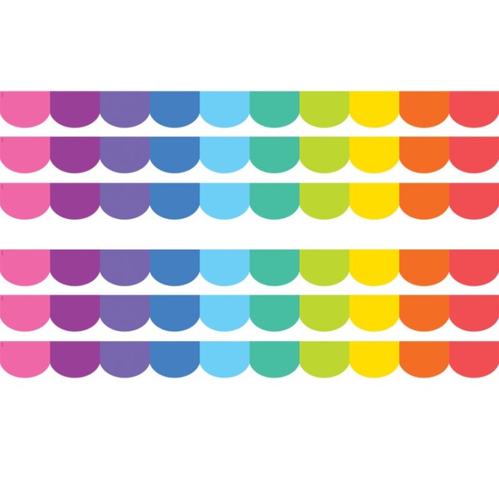 Teacher Created Resources® Colorful Scalloped Die-Cut Border Trim, 35 Feet Per Pack, 6 Packs