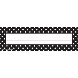 Teacher Created Resources® Black Polka Dots Flat Name Plates, Pack of 36