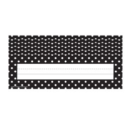 Teacher Created Resources® Black Polka Dots Flat Name Plates, 36 Per Pack, 6 Packs