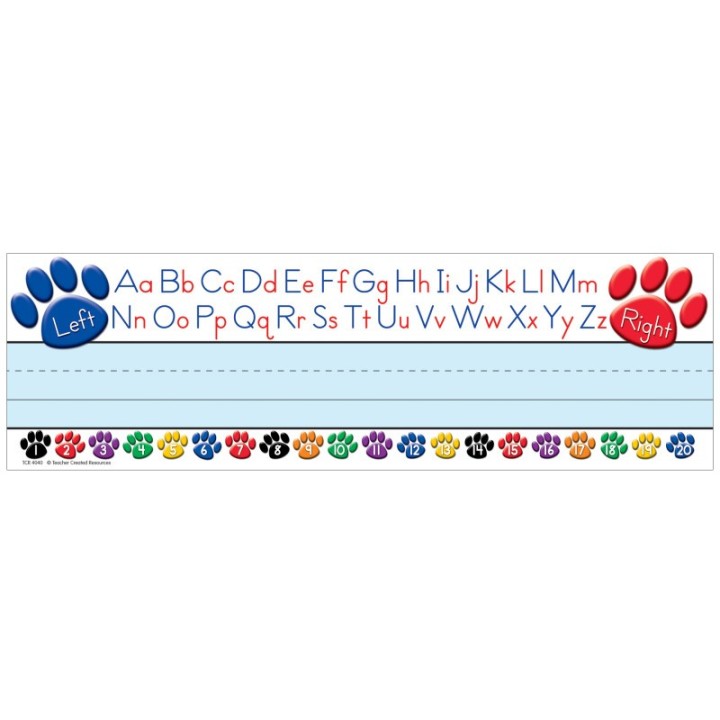 Teacher Created Resources® Colorful Paw Prints Left/Right Alphabet Name Plates, Pack of 36