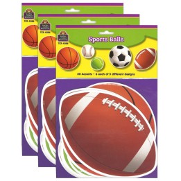 Teacher Created Resources® Sports Balls Accents, 30 Per Pack, 3 Packs
