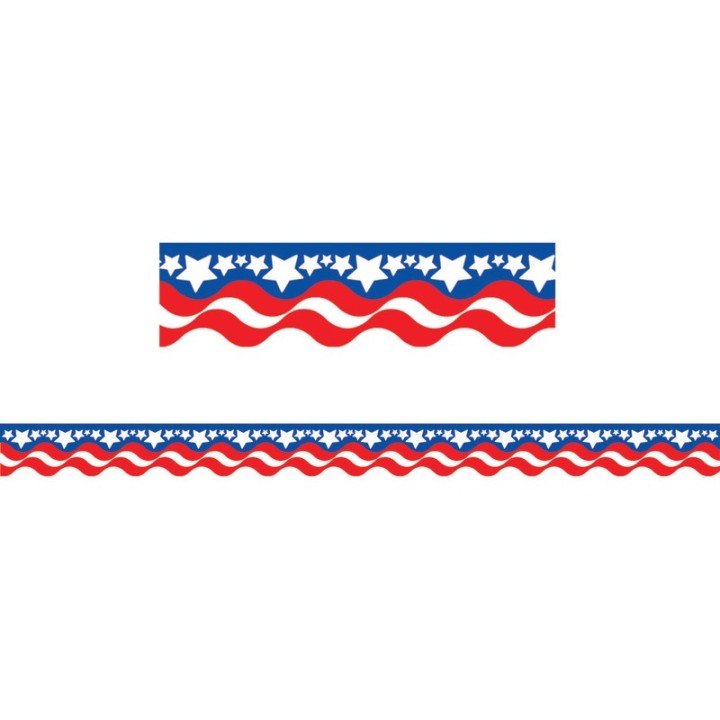 Teacher Created Resources® Patriotic Scalloped Border Trim, 35 Feet