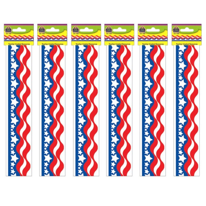 Teacher Created Resources® Patriotic Border Trim, 35 Feet Per Pack, 6 Packs