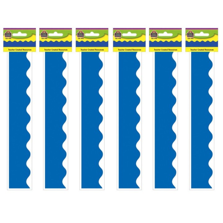 Teacher Created Resources® Blue Scalloped Border Trim, 35 Feet Per Pack, 6 Packs
