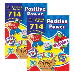 Teacher Created Resources® Positive Power Sticker Book, 714 Stickers Per Book, Pack of 2