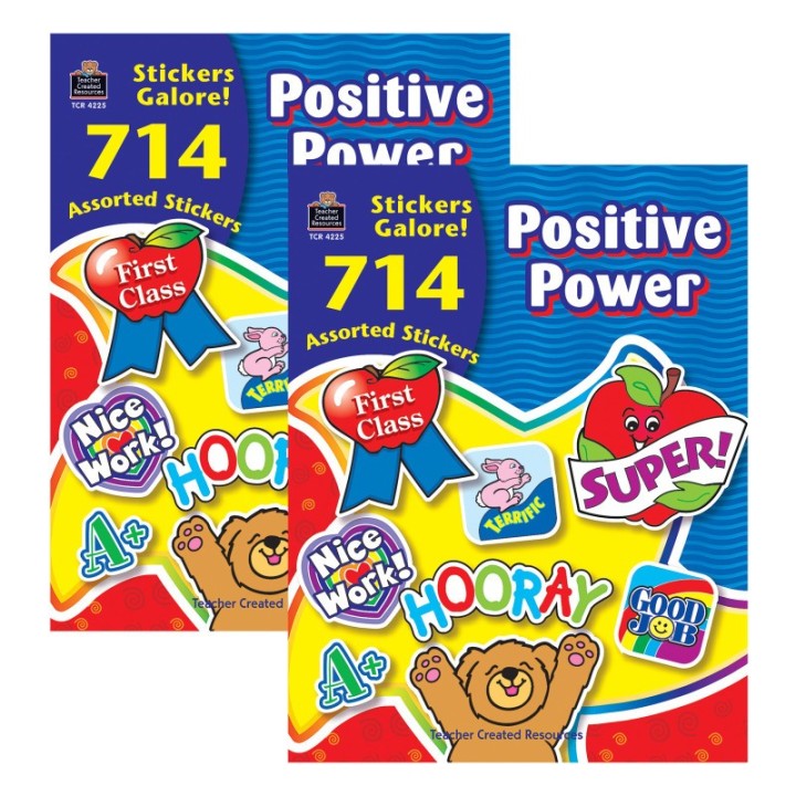 Teacher Created Resources® Positive Power Sticker Book, 714 Stickers Per Book, Pack of 2