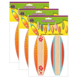 Teacher Created Resources® Surfboards Accents, 30 Per Pack, 3 Packs