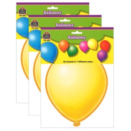 Teacher Created Resources® Balloons Accents, 30 Per Pack, 3 Packs