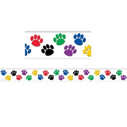 Teacher Created Resources® Colorful Paw Prints Straight Border Trim, 35 Feet