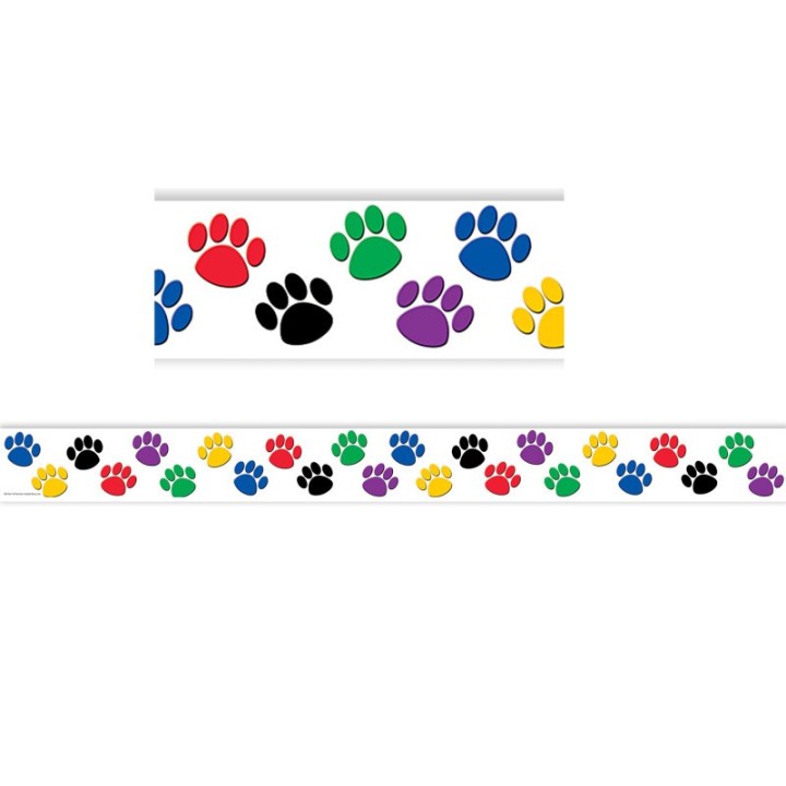 Teacher Created Resources® Colorful Paw Prints Straight Border Trim, 35 Feet