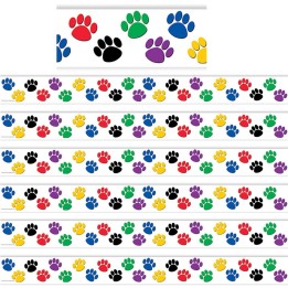 Teacher Created Resources® Colorful Paw Prints Border Trim, 35 Feet Per Pack, 6 Packs