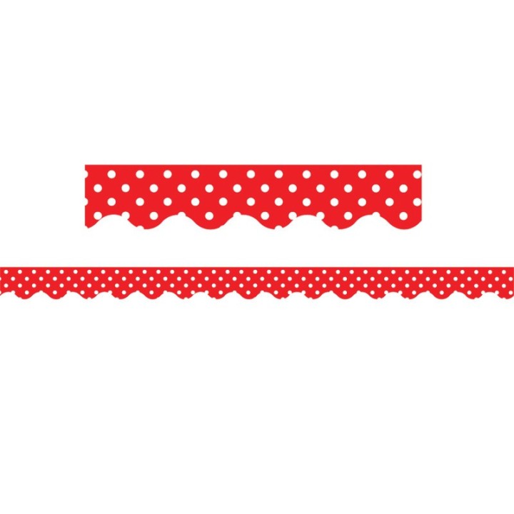 Teacher Created Resources® Red Polka Dots Scalloped Border Trim, 35 Feet