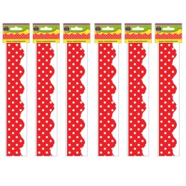 Teacher Created Resources® Red Mini Polka Dots Border Trim, 35 Feet Per Pack, 6 Packs