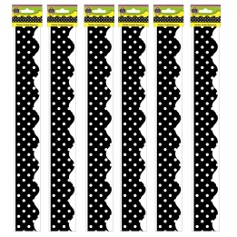 Teacher Created Resources® Black Mini Polka Dots Border Trim, 35 Feet Per Pack, 6 Packs