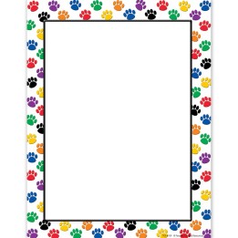 Teacher Created Resources® Colorful Paw Prints Computer Paper, 50 Sheets