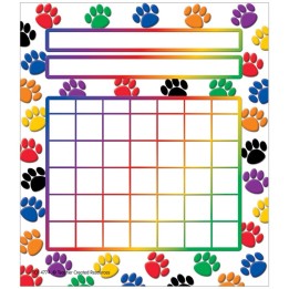 Teacher Created Resources® Colorful Paw Prints Incentive Charts, 5-1/4" x 6", 36 Sheets