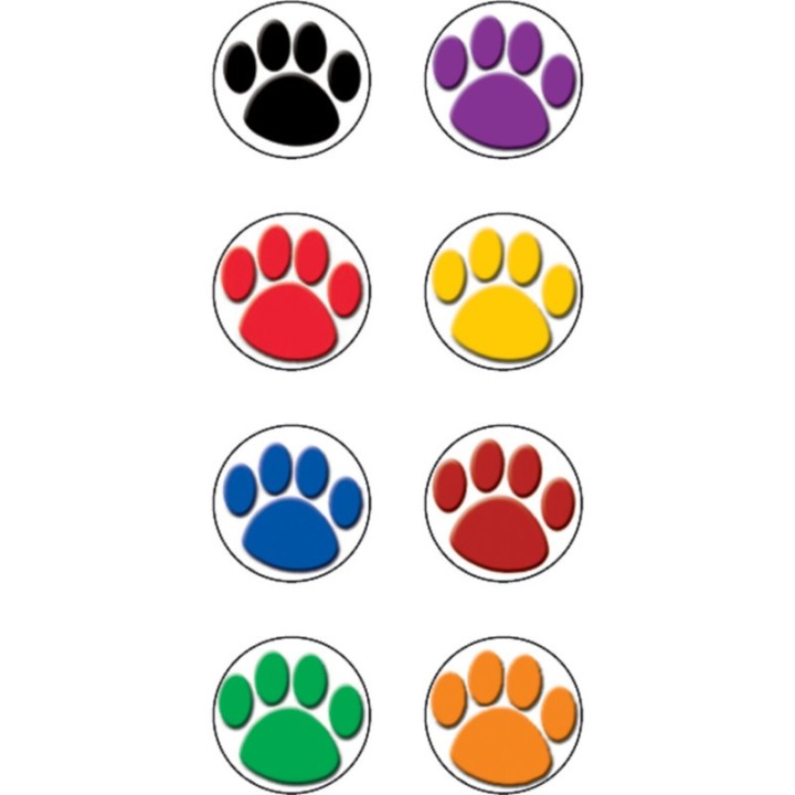 Teacher Created Resources® Colorful Paw Prints Mini Stickers, 3/8", Pack of 528