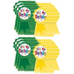 Teacher Created Resources® Birthday Ribbons Wear 'Em Badges, 16 Per Pack, 6 Packs