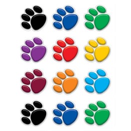 Teacher Created Resources® Colorful Paw Prints Mini Accents, Pack of 36