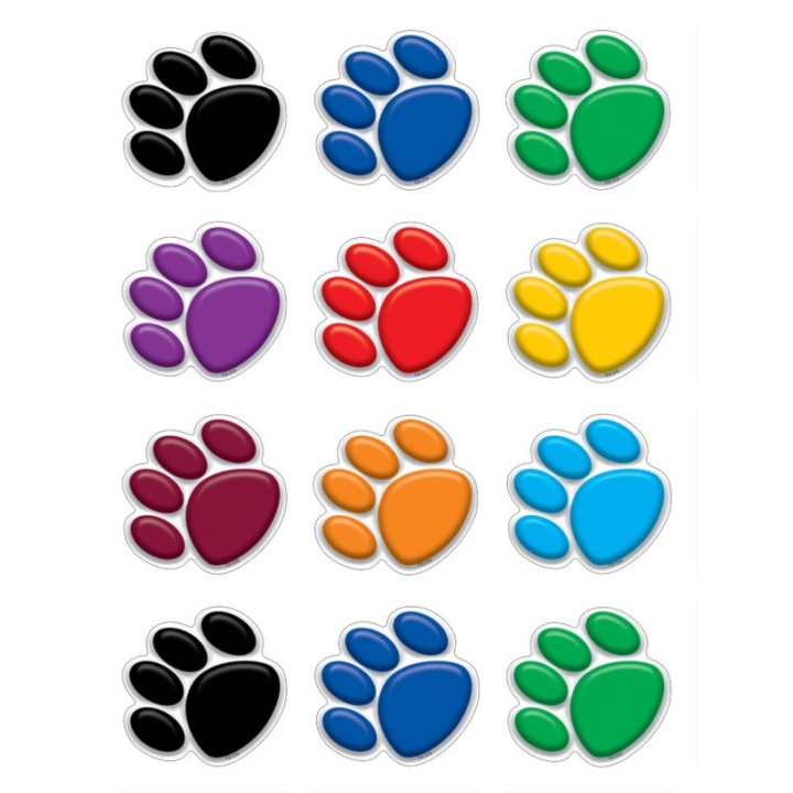 Teacher Created Resources® Colorful Paw Prints Mini Accents, Pack of 36