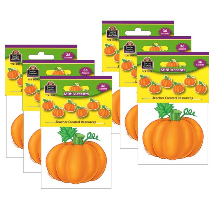 Teacher Created Resources® Pumpkins Mini Accents, 36 Per Pack, 6 Packs