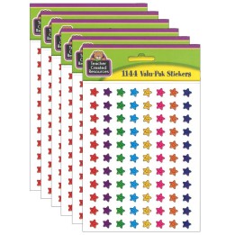 Teacher Created Resources® Mini Smiley Stars Valu-Pak Stickers, 1144 Per Pack, 6 Packs