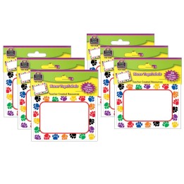 Teacher Created Resources® Colorful Paw Prints Name Tags, 36 Per Pack, 6 Packs