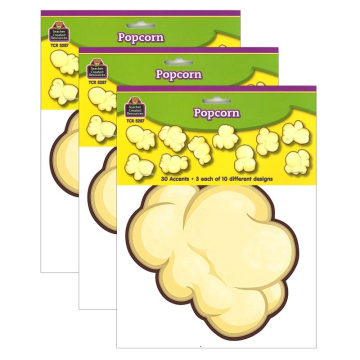 Teacher Created Resources® Popcorn Accents, 30 Per Pack, 3 Packs