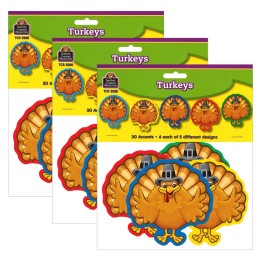 Teacher Created Resources® Turkey Accents, 30 Per Pack, 3 Packs