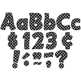Teacher Created Resources® Black Polka Dots Funtastic Font 4" Letters Combo Pack, 208 pieces.