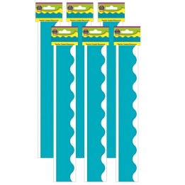 Teacher Created Resources® Teal (solid) Scalloped Border Trim, 35 Feet Per Pack, 6 Packs