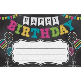 Teacher Created Resources® Chalkboard Brights Happy Birthday Awards