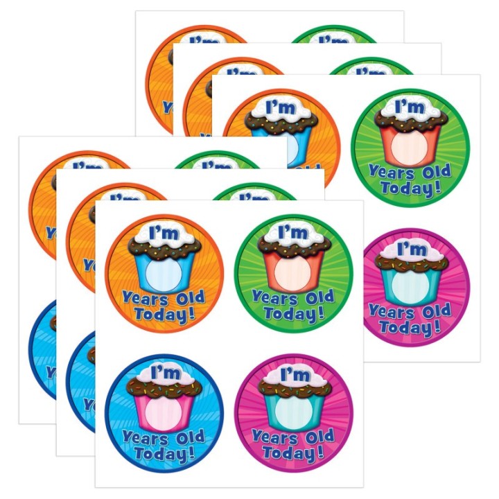 Teacher Created Resources® I Am __ Years Old Today WearEm Badges, 32 Per Pack, 6 Packs