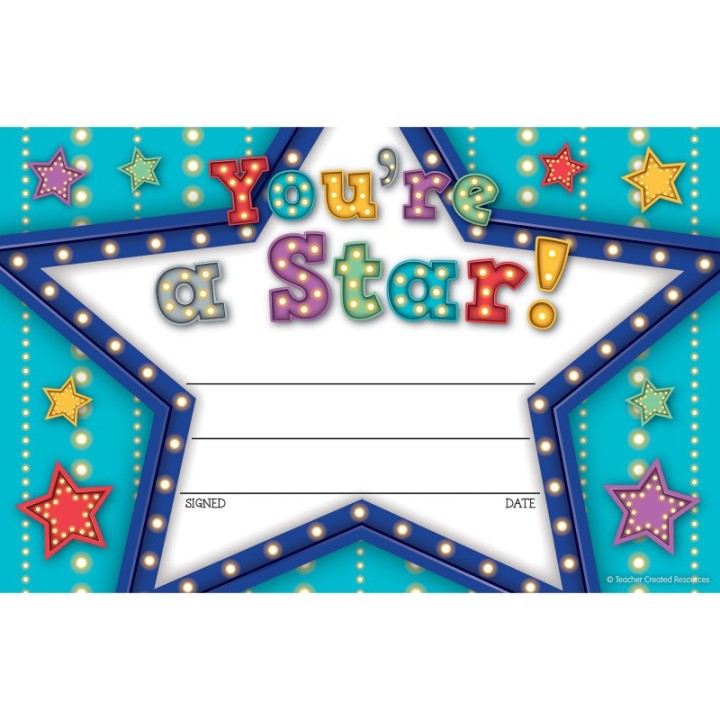 Teacher Created Resources® Marquee You’re a Star Awards