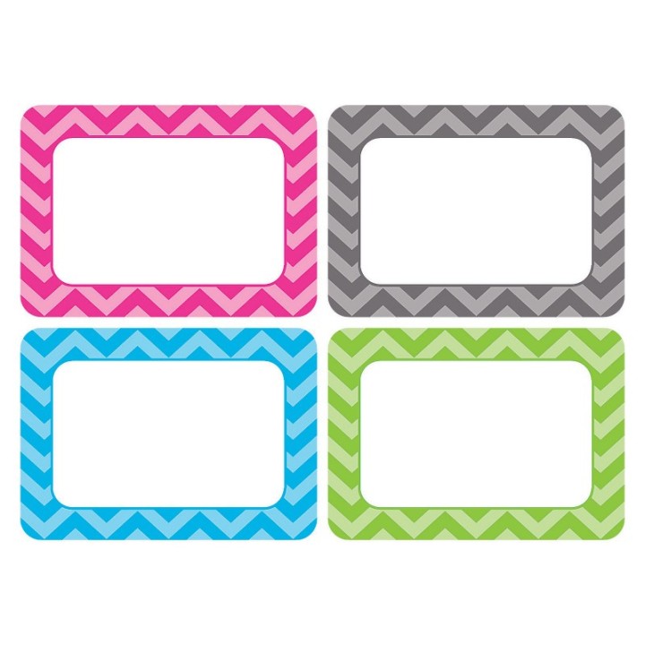 Teacher Created Resources® Chevron Name Tags, Multi Pack, Pack of 36
