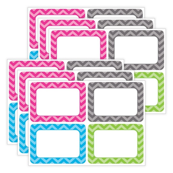 Teacher Created Resources® Chevron Name Tags, Assorted, 36 Per Pack, 6 Packs