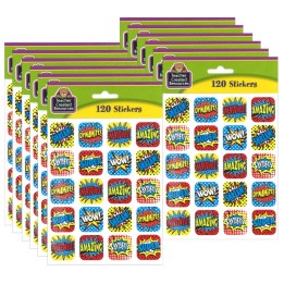 Teacher Created Resources® Superhero Stickers, 1", 120 Per Pack, 12 Packs
